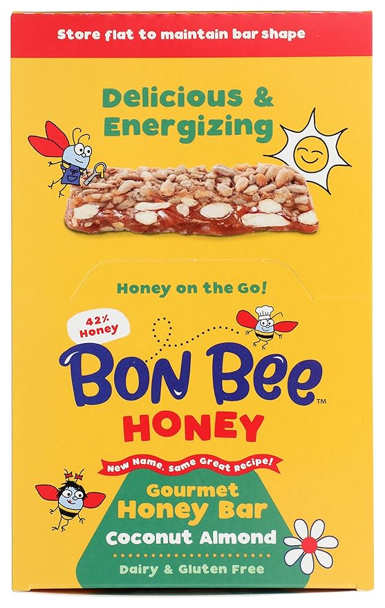 Bon Bee Honey Coconut Almond Honey Bar 12 Count 1.4 OZ