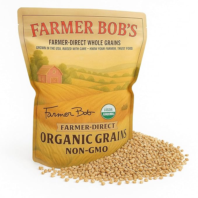 Farmer Bob's Organic Steel Cut Oat Groats - USDA Organic Non-GMO Gluten Free - Whole Grain US Grown Hearty and Wholesome - Farmer Direct Quality 5lb Resealable Bag
