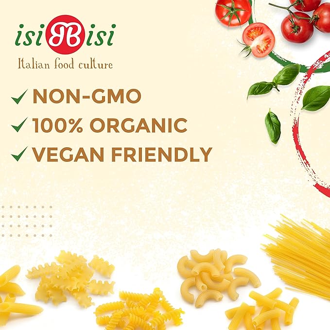 isiBisi Gluten Free Pasta Sampler 8-Pack - Penne Spaghetti Rigatoni Elbow Baby Mafalda Spirali Noodles - Non GMO Vegan Made in Italy
