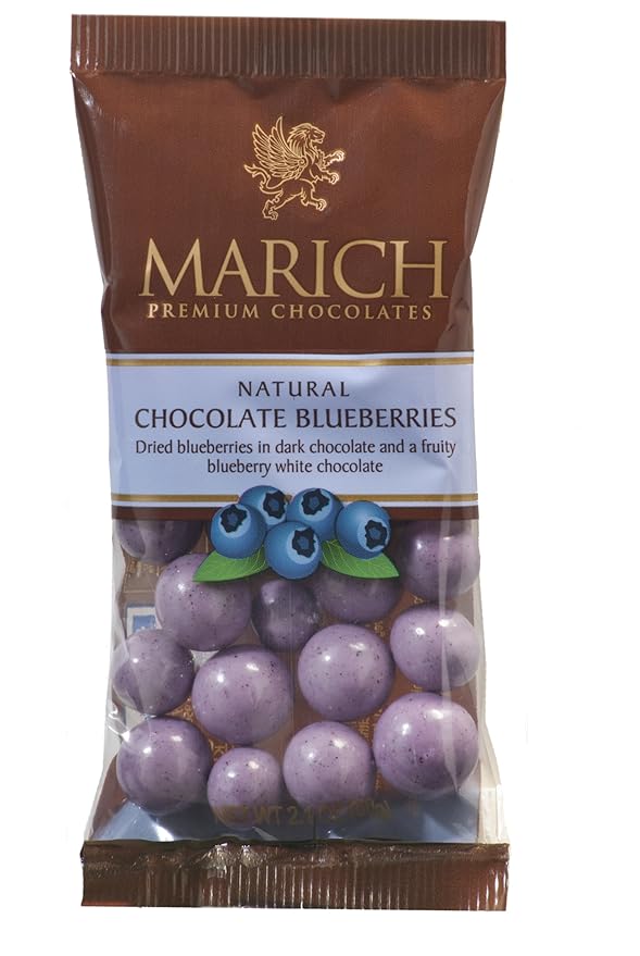 Marich Natural Chocolate Blueberries 2.1-Ounce (Pack of 12)