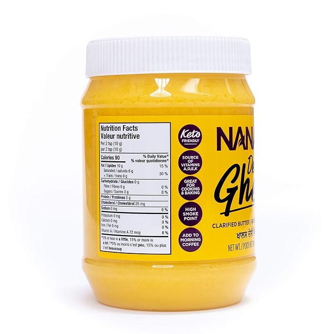 Nanak Desi Ghee Clarified Butter - Premium Quality Keto Friendly Certified Paleo Lactose-Free Source of Vitamins A &amp D Great Alternative for Butter Suitable for Cooking (28 oz)