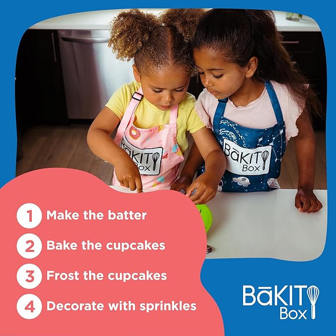 BāKIT Box Confetti Cupcakes Birthday Kit for Kids – Global Celebration Baking Kit – Cupcake Liners &amp Candles Included – STEM Birthday Activities – Ages 5–13
