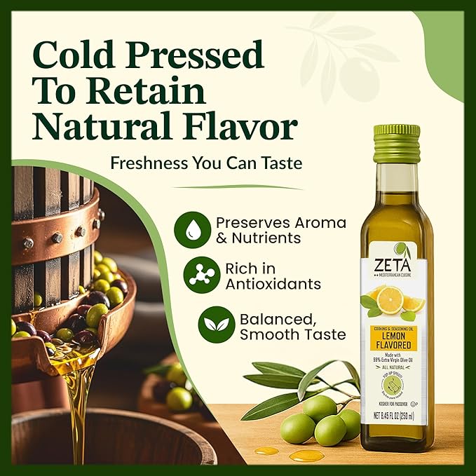 Zeta Extra Virgin Olive Oil with Lemon 8.5fl oz. Pack of 3
