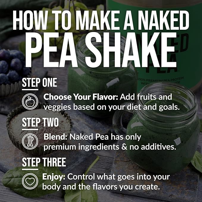 NAKED Pea - Double Chocolate Protein from US &amp Canadian Farms Organic Cocoa Organic Coconut Sugar - No GMO No Soy and Gluten Free Aid Growth and Recovery - 21 Servings