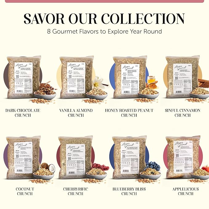 Laura's Gourmet Granola - AppleLicious Crunch - Gluten Soy &amp Dairy Free - Organic Agave Chewy Cinnamon Diced Apples Vegan Artisan Chef's Trifecta of Taste Texture &amp Mouthfeel - 2 LB