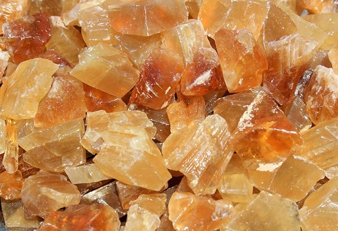 1/4 lb Bulk Lot Natural Rough Honey Calcite (Raw Crystal Caramel Calcite) 4 oz