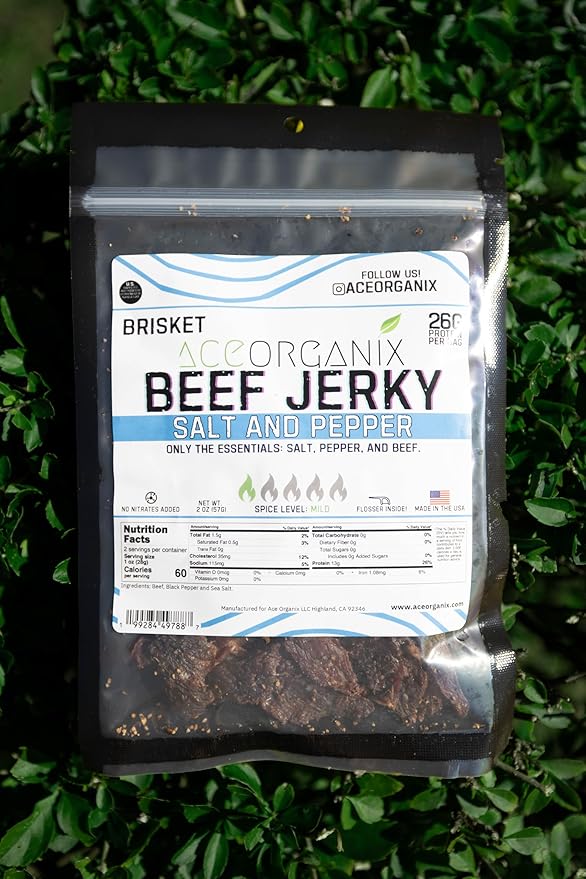 Ace Organix Premium Brisket Beef Jerky Snack Multiple Flavors Made in USA (Classics Bundle)