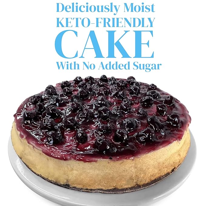 ANDY ANAND CHOCOLATIER Keto Blueberry Cake 9 - Sugar-Free Gourmet Fresh Baked Low Carb Bakery Dessert Perfect for Diabetics &amp Keto Diet (2 lbs)