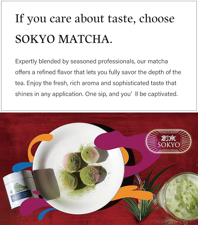SOKYO ceremonial matcha powder series Rich and full-bodied flavor powdered green tea Japanese matcha (3.52oz / 100g Fuji Ceremonial Q)