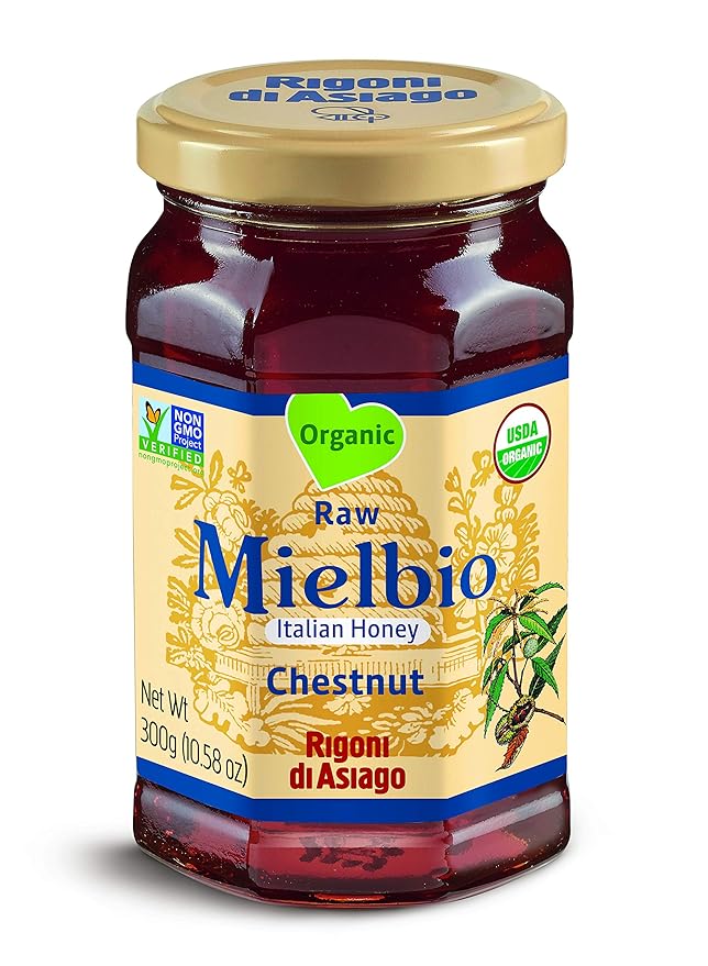 Rigoni di Asiago Mielbio Organic Italian Raw Chestnut Honey 10.58oz (Pack of 1)