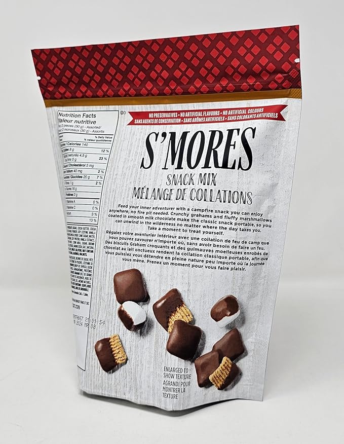 Fannie May S’mores Snack Mix Bag Crunchy Grahams and Fluffy Marshmallows Coated in Milk Chocolate - 510g
