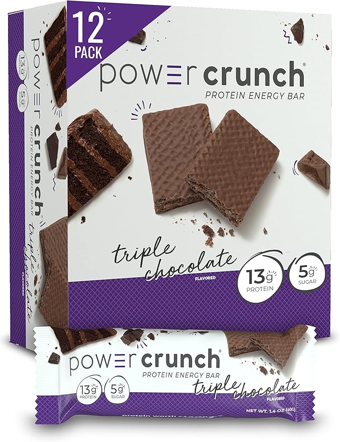 Power Crunch Protein Wafer Bars High Protein Snacks Triple Chocolate 1.4 Ounce (12 Count) and Red Velvet 1.4 Ounce (12 Count)
