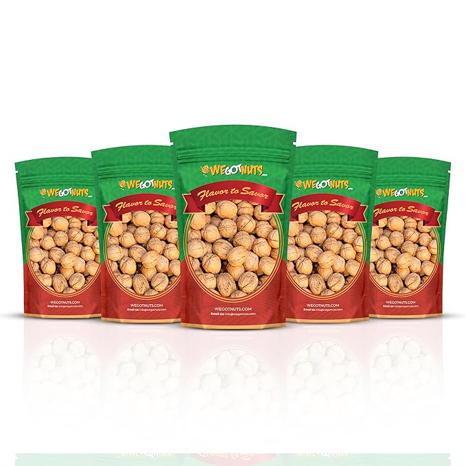Raw California Walnuts In Shell – 25 lbs -Premium Quality Whole &amp Unsalted Walnuts By We Got Nuts – Natural Healthy Snack For The Whole Family – Oil-Free &amp Diet-Friendly Flavor – Air-Tight Res