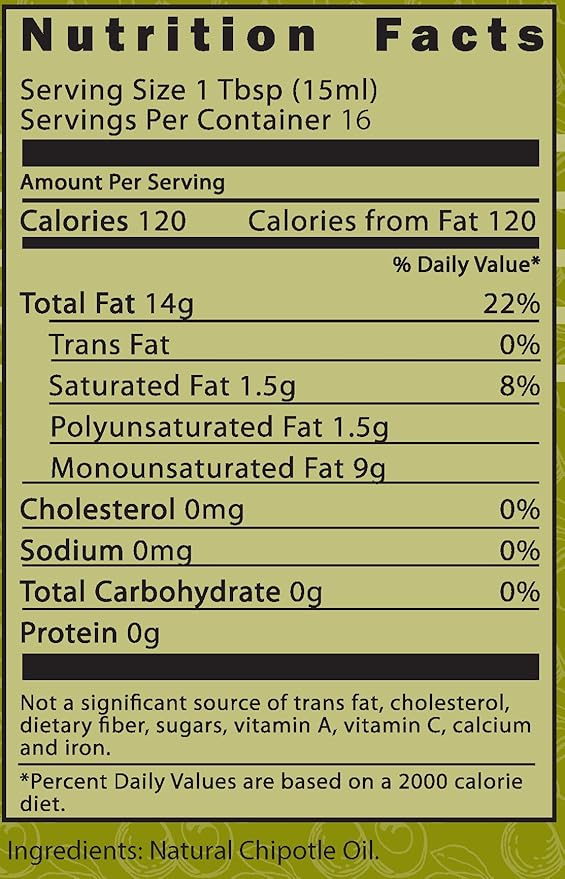 Pacifica Culinaria COLD PRESSED Extra Virgin Avocado Oil Made in USA 8.5 fl oz (250ml) Bottle (Chipotle Avocado Oil)
