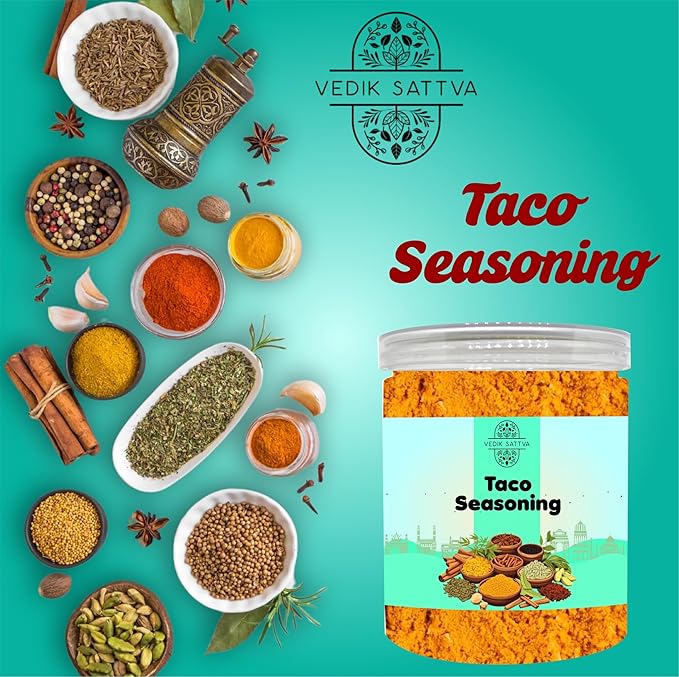 VEDIK SATTVA All Natural Taco Seasoning 7.05 OZ / 200 GM | Set Of 1 Box