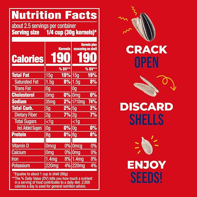BIGS Sunflower Seeds Salted &amp Roasted Original Flavor Easter Basket Stuffer for Sports Fans 5.35 oz. (Pack of 12)
