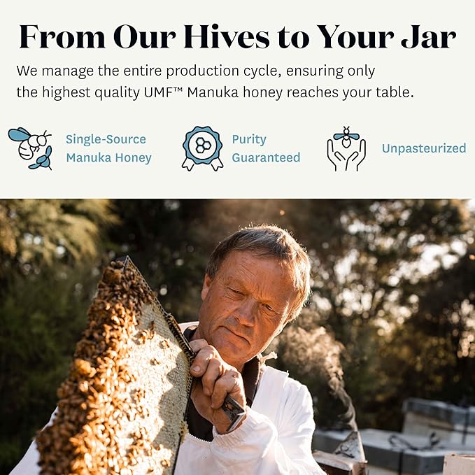 WildCape Manuka Honey Certified UMF 20+/MGO 830+ - 100% Pure Raw Unpasteurized Non-GMO Made in New Zealand - 8.8 oz (Pack of 1)