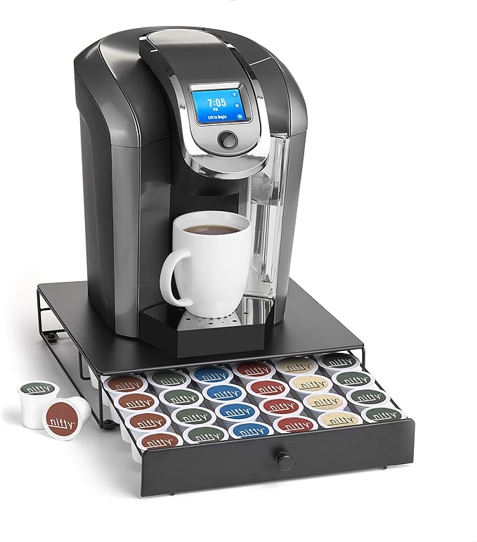NIFTY Solutions Under The Brewer Coffee Pod Holder. Holds 36 K Cup Pods. Space Saving Design Fits Under All At Home Keurig Brewers