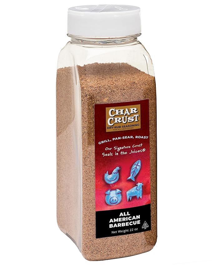 Char Crust Dry-Rub Seasonings All American Barbecue | All-in-one seasonings | Perfect for Ribs Chicken Pork Burgers Wings | Signature Crust that Seals in the Juices 22 oz