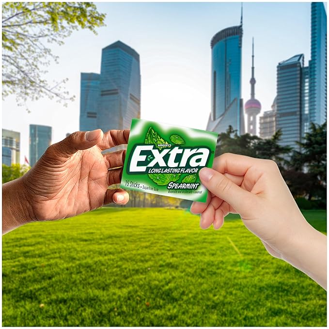 EXTRA Chewing Gum Sugar-Free Spearmint Flavor 8 ct/Box Pack of 6 (48 Count Total) Bulk Mint Gum