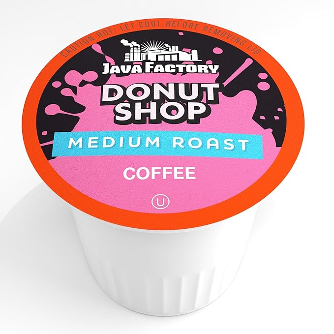 Donut Shop Blend by Java Factory Medium Roast Coffee Pods for Keurig K Cup Brewers 80 Count