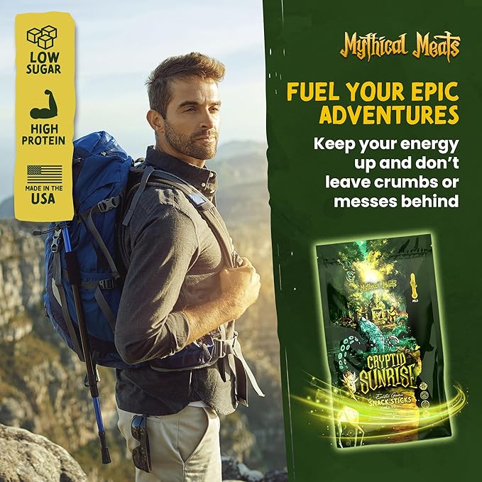 Mythical Meats Cryptid Sunrise Mild Variety Pack – 10 Legendary Exotic Game &amp Beef Snack Sticks – Dried &amp Dehydrated Meats Seasoned to Perfection – Bold Flavors Low Sugar &amp High Protein S