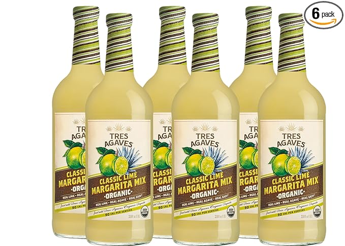 Tres Agaves Organic Lime Margarita Mix – Award-Winning 90 Point Cocktail Mixer with Agave Nectar &amp Real Lime Juice – Low Calorie Non-GMO Gluten-Free Vegan No High Fructose Corn Syrup – 750ml B