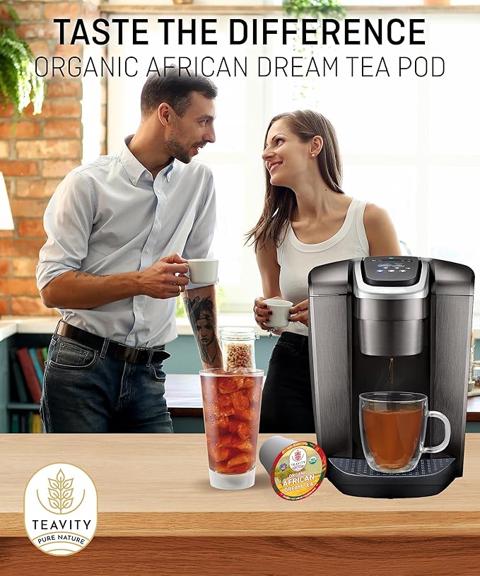 Organic Rooibos Tea Pods with Vanilla &amp Orange - Naturally Decaf Tea - African Dream by Teavity (24 Tea Pods)