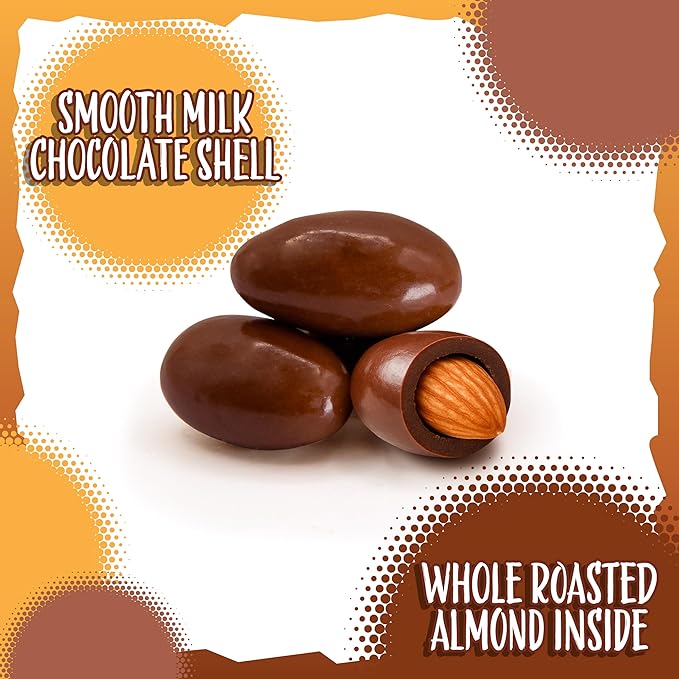 Milk Chocolate Covered Almonds 2-Pound Bag | Classic Chocolate Covered Nuts | Coated Roasted Almonds for Holiday Gifting Party Favors Dessert Boards &amp Office Candy