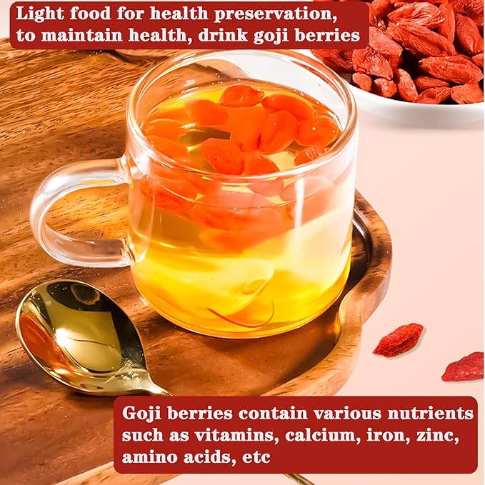 Shengmingxi Goji Berries 14.1OZ/400g Wolfberry Special Grade Goji Berry Dried Fruit Berry Whole &amp Large No Sulfur No Addition Great for Drinks Snacks Beverages 枸杞 枸杞子 红枸杞