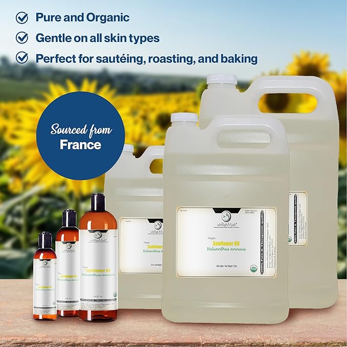 uh*Roh*Muh Organic Sunflower Oil (Virgin) (High Oleic) - HG(Net Wt:1.7kg/3.7lb)
