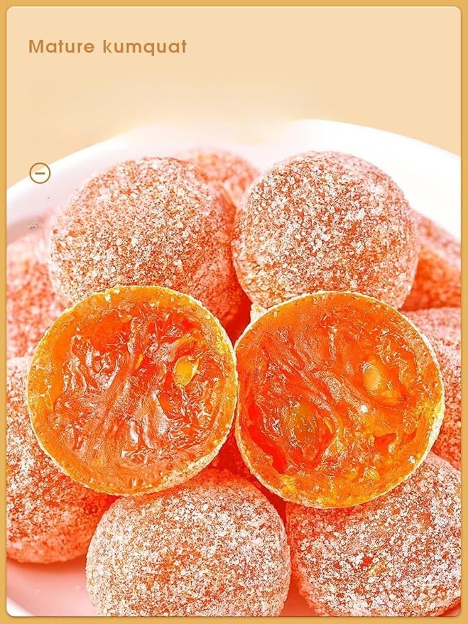 【Soft Glutinous and Sweet】Rock Candy Golden Kumquat 500g/Can Delicious Dried Fruit Dim Sum Preserved Fruit Leisure Snacks Healthy Nutritious Dried Snacks Chinese Dessert (Mixed flavors1000g)
