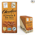 Chocolove Almonds &amp Sea Salt Dark Chocolate Bars | 55% Cocoa | Crunchy Almonds with a Salty Twist | Premium Dark Chocolate | Non-GMO &amp Gluten-Free 3.2 oz Bar (12 Pack)