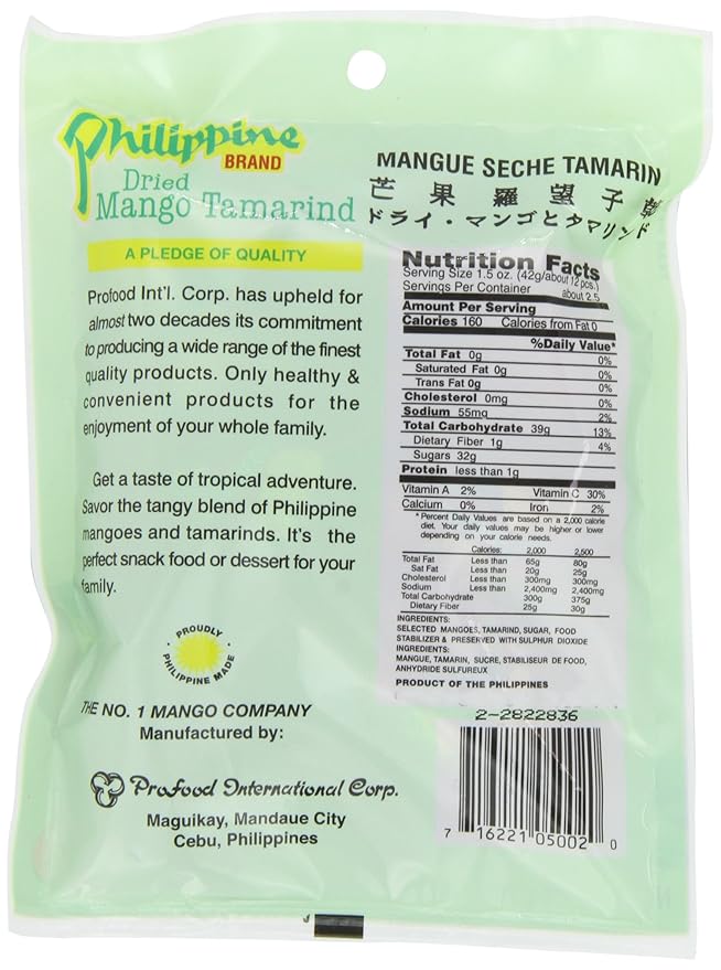Philippine Brand Dried Mango Tamarind Balls 3.53-Ounces Pouches (Pack of 10)