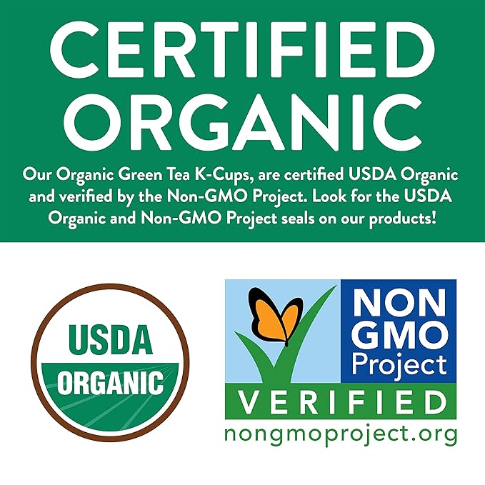 FGO Organic Green Tea K-Cup Pods for Keurig 24 Count (Pack of 1) Premium Green Tea is USDA Organic Non-GMO &amp Recyclable with Naturally Occurring Caffeine
