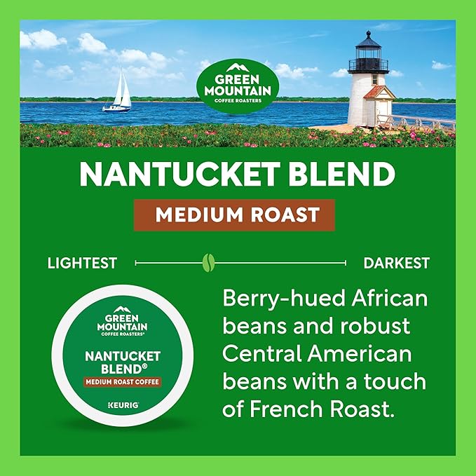 Green Mountain Coffee Roasters Nantucket Blend Single-Serve Keurig K-Cup Pods Medium Roast Coffee Pods 48 Count