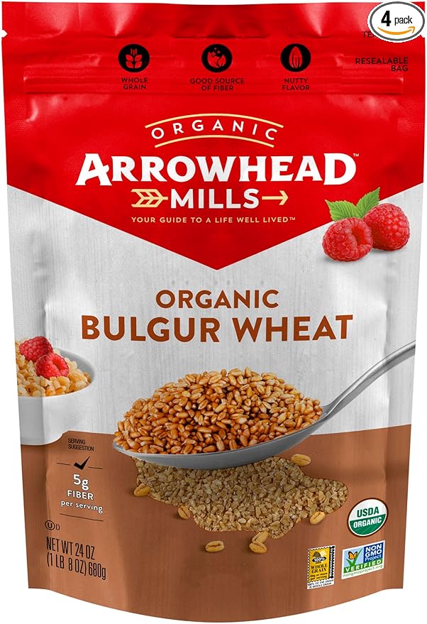 Arrowhead Mills Organic Bulgur Wheat 24 oz Bag (Pack of 4)