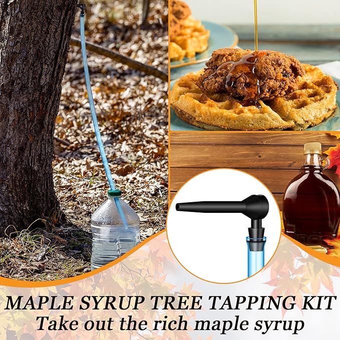 Nosiny 500 ft Maple Syrup Tree Taps Vacuum Tubing Lines with 20 Pieces Maple Sap Spiles for Syrup Collection