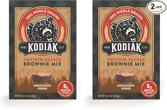 Kodiak Brownie Baking Mix Chocolate Fudge High Protein100% Whole Grains (Pack of 2)