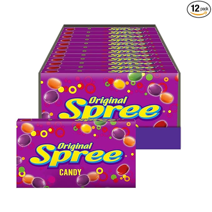 Wonka Spree Original Hard Candy 5 Ounce Theater Candy Boxes (Pack of 12)