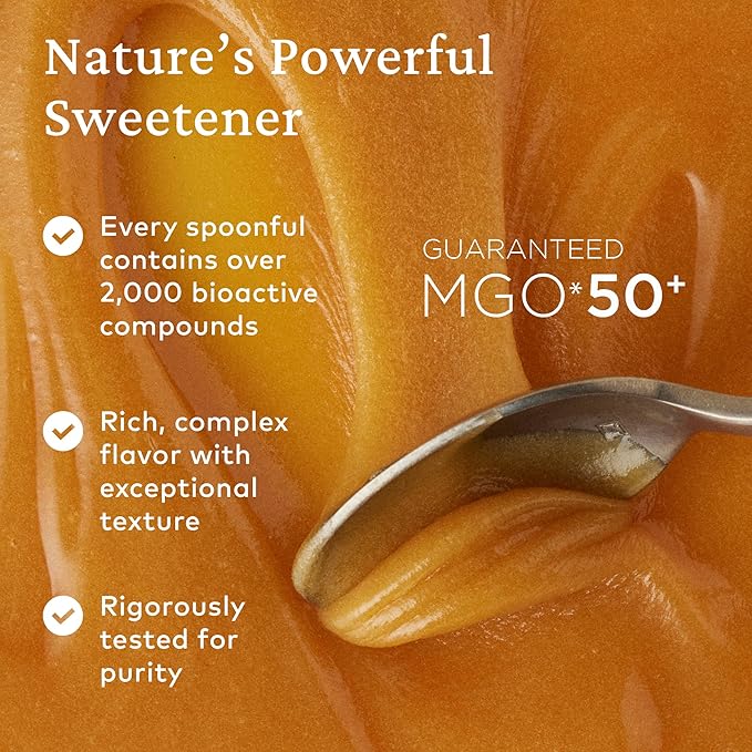 Comvita Manuka Honey MGO 50+ Multifloral - Raw Manuka Honey New Zealand Pure &amp Unpasteurized for Tea &amp Wellness Superfood Sugar Alternative Wild Non-GMO - 500g (17.6 oz)