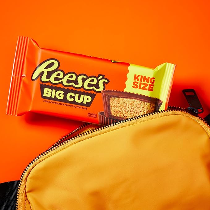 REESE'S Big Cup Milk Chocolate King Size Peanut Butter CupsCandy Packs2.8 oz(Pack of 32)