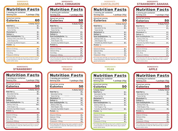 Nature’s Turn Freeze-Dried Fruit Crisps –Healthy Gluten-FreeCrispy &amp Delicious Plant-Based Snack Ideal for Cereal Smoothies School Lunches &amp On-the-Go Sampler Variety Bags of 8 (0.53 o