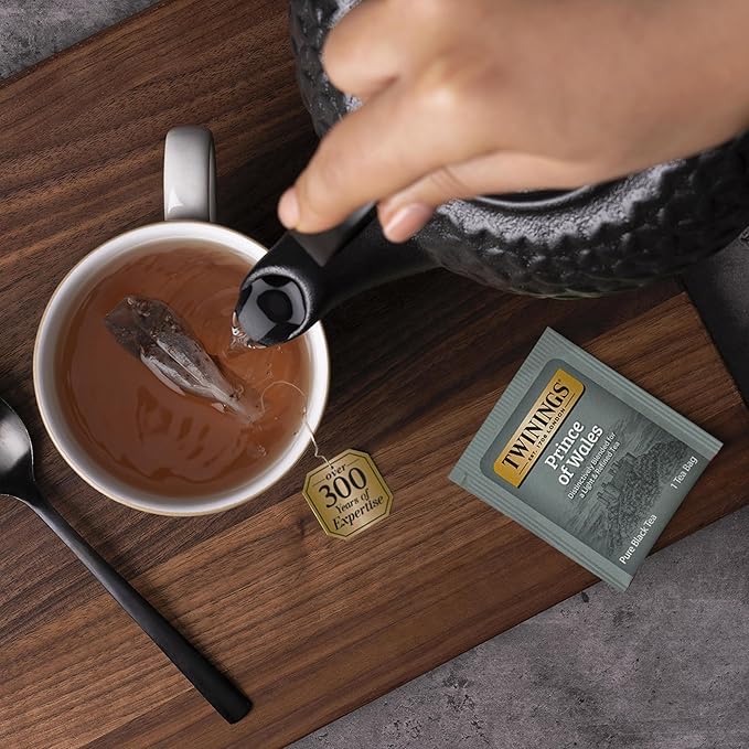 Twinings Prince of Wales Tea – A Light &amp Velvety Smooth Caffeinated Black Tea Individually Wrapped Tea Bags 20 Count (Pack of 4)