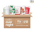 Oats Overnight - Holiday Variety Pack 20g Protein 5g Fiber Breakfast Shake - Gluten Free Non GMO Oatmeal Snickerdoodle Gingerbread &amp More (16 Pack + Shaker Bottle)