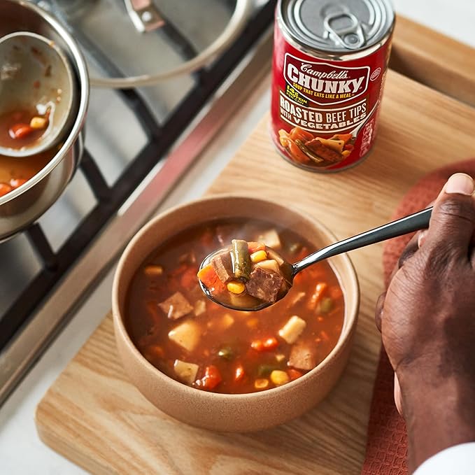 Campbell’s Chunky Soup Roast Beef Tips With Vegetables Soup 18.8 Oz Can (Case of 12)