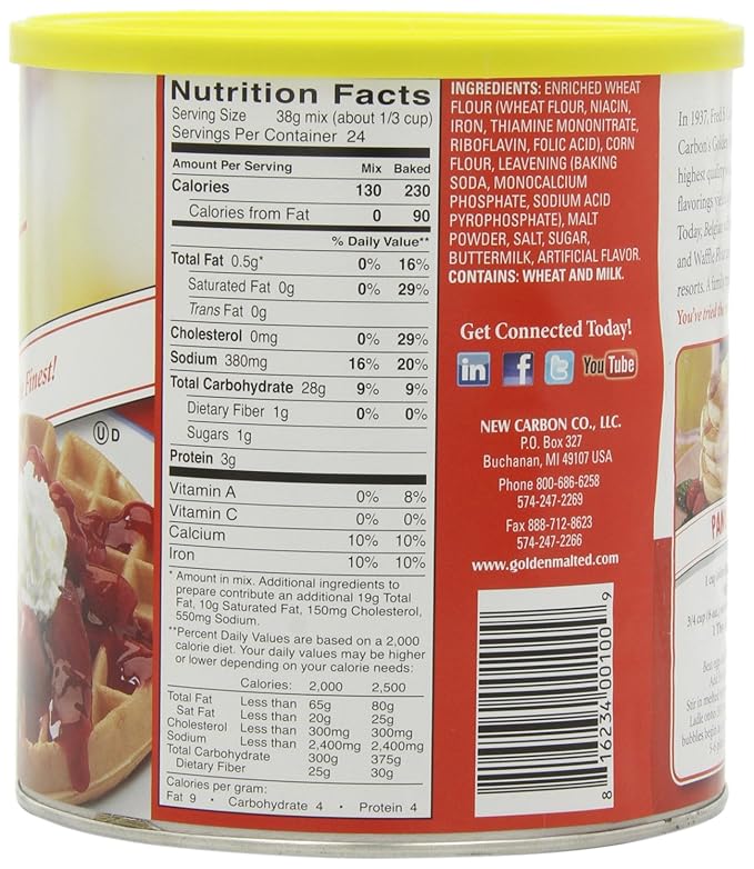 Golden Malted Pancake &amp Waffle Flour Original 33-Ounce Cans (Pack of 3) (Packaging May Vary)