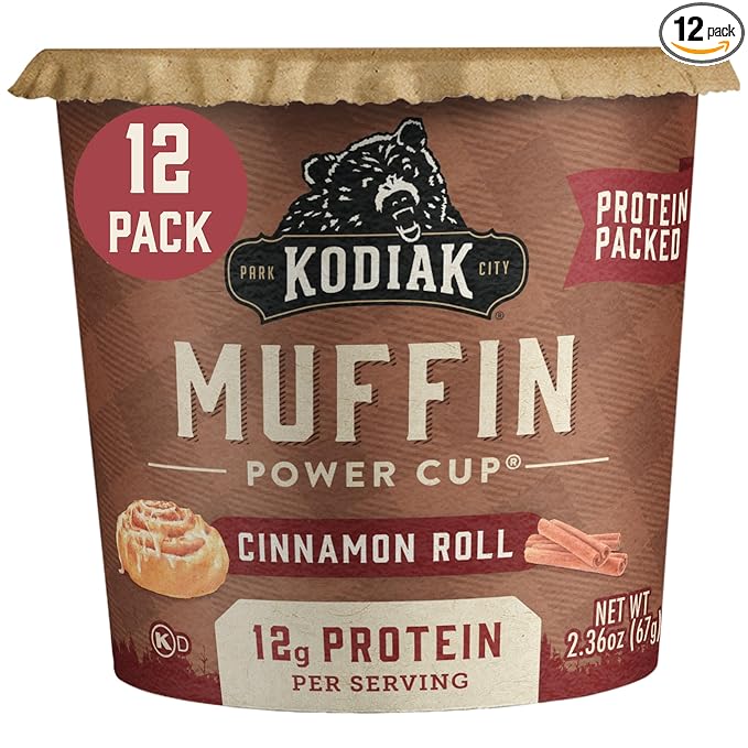 Kodiak Cakes Minute Muffins Cinnamon Roll 2.36 Oz (Pack of 12)