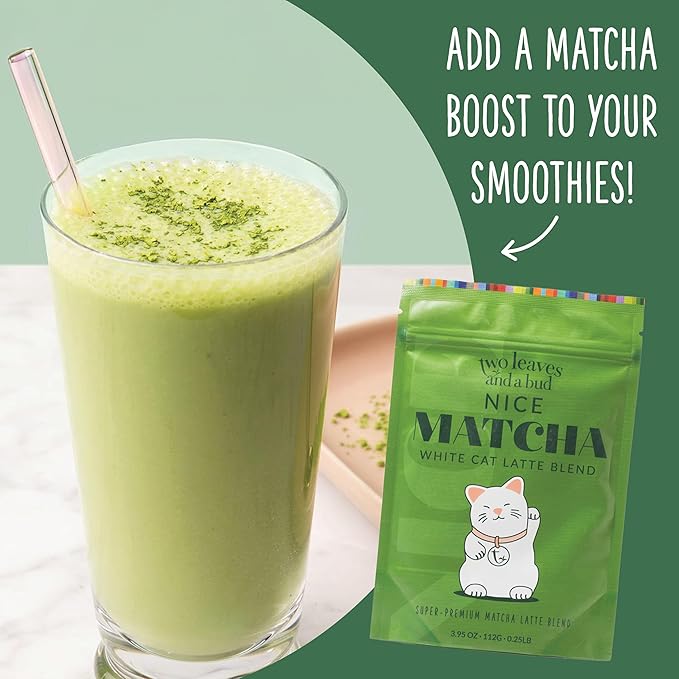 Two Leaves and a Bud Nice Matcha Latte Blend Japanese Matcha Green Tea Powder 2 Resealable Bags 224g
