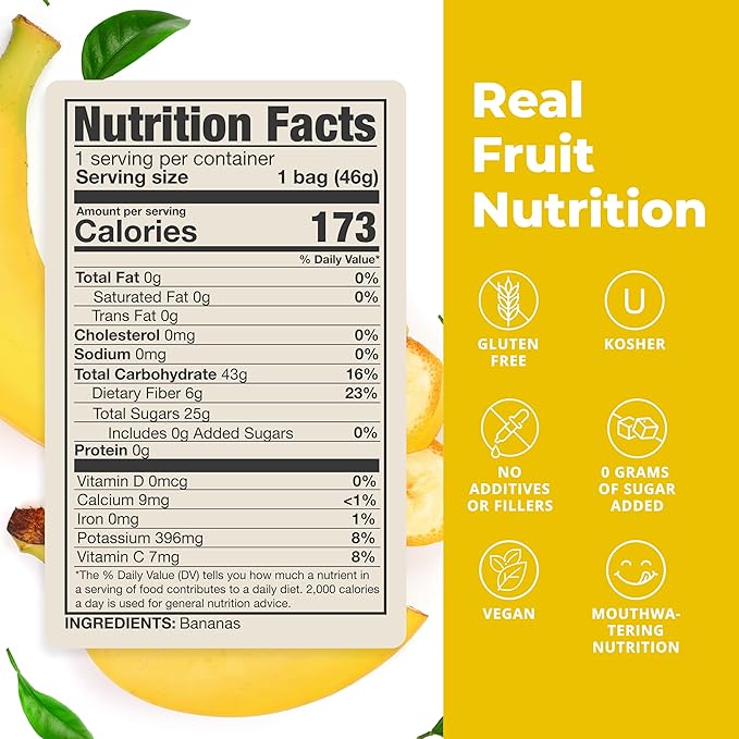 Balance of Nature Freeze-Dried Bananas (5 Pack) – 100% Real Fruit Crunchy Banana Slices Healthy Snack Mouthwatering Nutrition Gluten-Free Vegan No Sugar Added Five 1.6 oz Bags